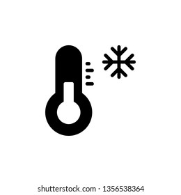 Thermometer Icon Vector Illustration in Glyph Style for Any Purpose