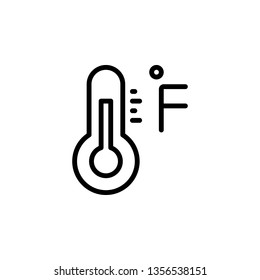 Thermometer Icon Vector Illustration in Line Style for Any Purpose