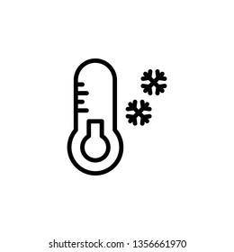 Thermometer Icon Vector Illustration in Line Style for Any Purpose