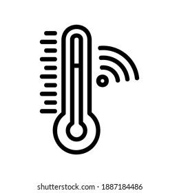 Thermometer icon vector illustration in line style about internet of things for any projects, use for website mobile app presentation