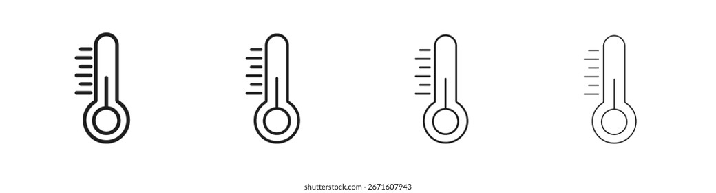 ícone do termômetro ilustração vetorial, ícone de design de linha. Traçados editáveis.