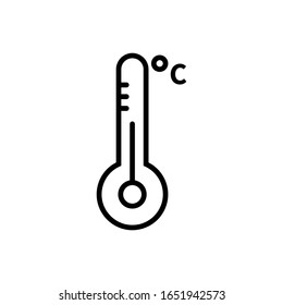 Icono del termómetro logotipo de ilustración vectorial para muchos fines. Aislado sobre fondo blanco. - Vector