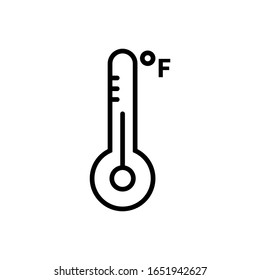 Icono del termómetro logotipo de ilustración vectorial para muchos fines. Aislado sobre fondo blanco. - Vector