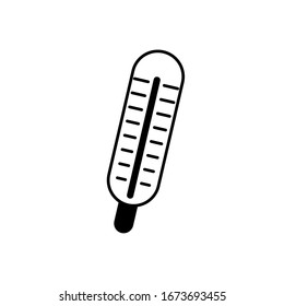 Thermometer icon. vector illustration medical thermometer symbol on white background.