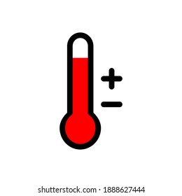 Icono termómetro , ilustración vectorial ,rojo termómetro , diseño simple , perfecto para todo el proyecto.