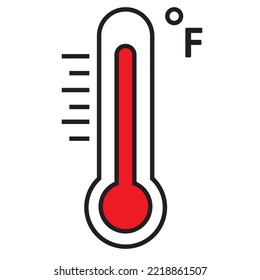Thermometer icon , vector illustration Temperature Meter Vector Art red color sign.