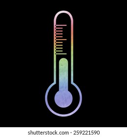 Thermometer icon , vector illustration. Watercolor effect