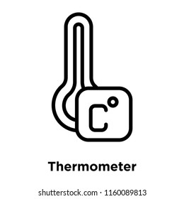 Thermometer icon vector isolated on white background, Thermometer transparent sign , line and outline elements in linear style