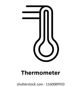 Thermometer icon vector isolated on white background, Thermometer transparent sign , line and outline elements in linear style