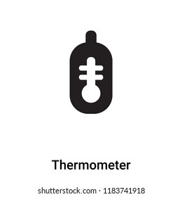 Thermometer icon vector isolated on white background, logo concept of Thermometer sign on transparent background, filled black symbol