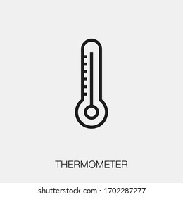 thermometer icon vector. Linear style sign for mobile concept and web design. thermometer symbol illustration. Pixel vector graphics - Vector.