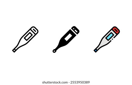 thermometer Icon. vector icon with outline, glyph, and filled outline style. which represents a tool for checking body temperature or fever. healthcare concept
