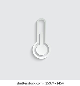 Thermometer icon vector paper icon  with shadow  