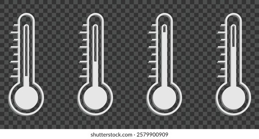 Thermometer icon vector set isolated on white background.