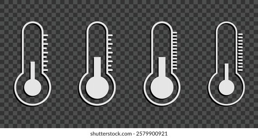 Thermometer icon vector set isolated on white background.