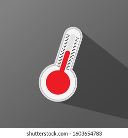 Thermometer icon in vector shape isolated on a dark background