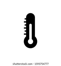 thermometer icon vector, sign, symbol in black flat design on white background