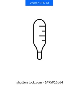 Thermometer Icon Vector Simple Medical Climate