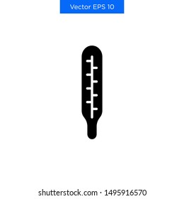 Thermometer Icon Vector Simple Medical Climate