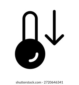 Illustration zum Design des Vektorsymbols des Thermometers