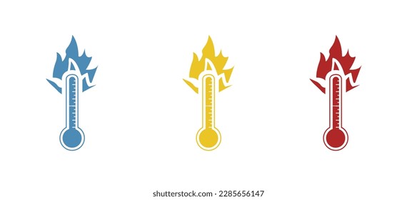 thermometer icon, very hot on a white background, vector illustration