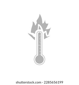 thermometer icon, very hot on a white background, vector illustration