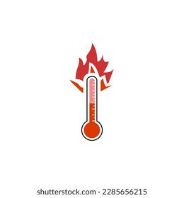 thermometer icon, very hot on a white background, vector illustration