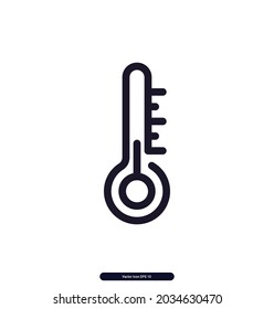 icono del termómetro. Iconos meteorológicos. Iconos de línea de vector meteorológico. 