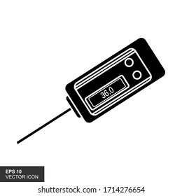 Thermometer icon with a white background. Vector illustration.