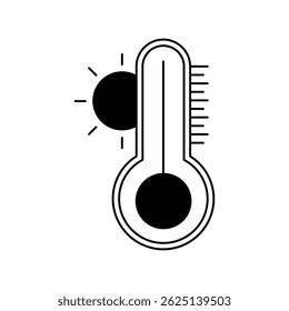 ícone do termômetro com fundo branco vetor ilustração de stock