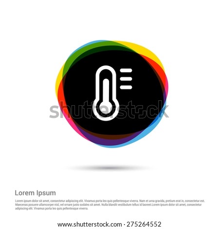 thermometer icon, White pictogram icon creative circle Multicolor background. Vector illustration. Flat icon design style