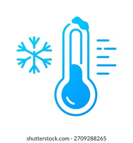 Invierno, frío, temperatura, congelación, Clima, nieve, clima, frío, medida, indicador. Ilustración de icono de Vector