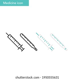 Thermometer Icon,Injections Icon,Medical Devices Icon.