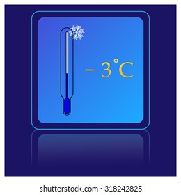 thermometer icons with cold temperatures