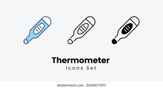 Thermometer icons in different style vector stock