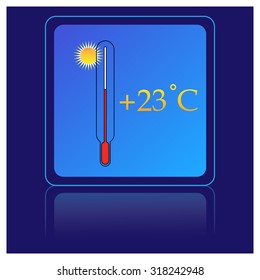 thermometer icons with hot temperatures