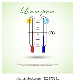 thermometer icons with hot temperatures