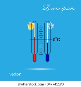 thermometer icons with hot temperatures