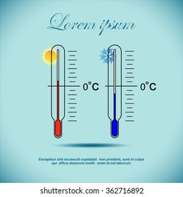 thermometer icons with hot temperatures