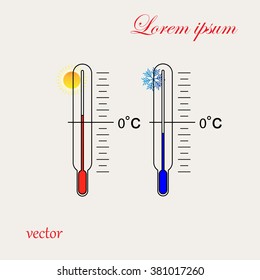 thermometer icons with hot temperatures