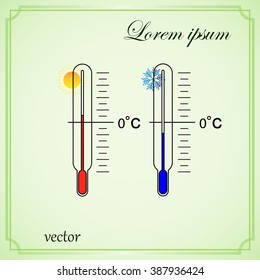 thermometer icons with hot temperatures