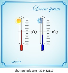 thermometer icons with hot temperatures