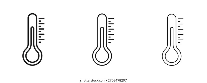 Iconos del termómetro. Colección de ícono de Vector perfecto de píxeles