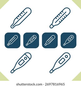 Thermometer Icons. Professional, pixel perfect icons. EPS 10 format.