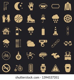 Thermometer icons set. Simple style of 36 thermometer vector icons for web for any design