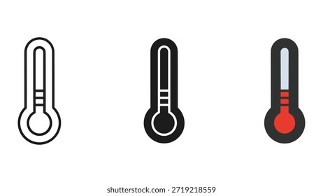 Ícones do termômetro mostrando diferentes níveis de temperatura