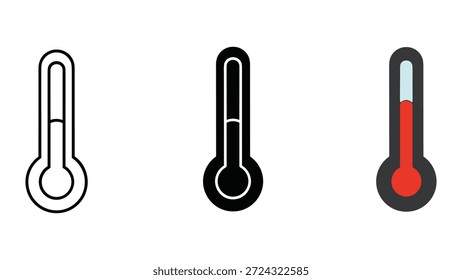Ícones do termômetro mostrando diferentes níveis de temperatura