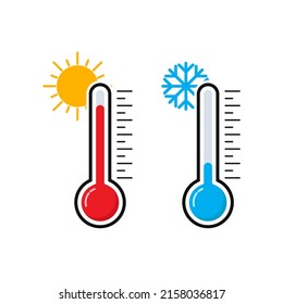 Thermometer icons temperature measurement vector graphics