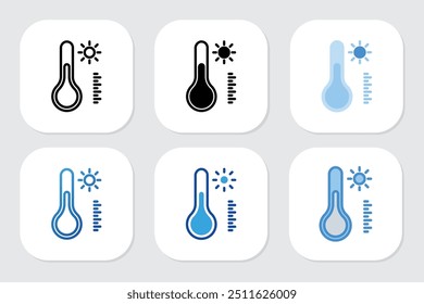 thermometer icons with various design styles