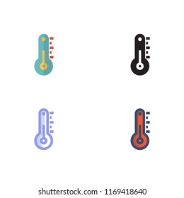 thermometer icons vector. icons with four different styles